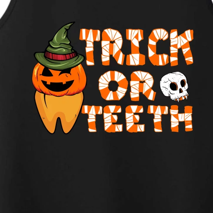 Trick Or Teeth Funny Dentist Halloween Dental Squad Gift Performance Tank