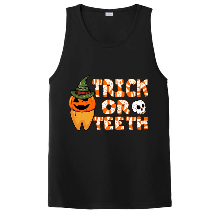 Trick Or Teeth Funny Dentist Halloween Dental Squad Gift Performance Tank