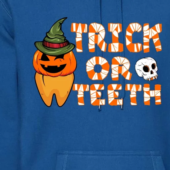 Trick Or Teeth Funny Dentist Halloween Dental Squad Gift Premium Hoodie