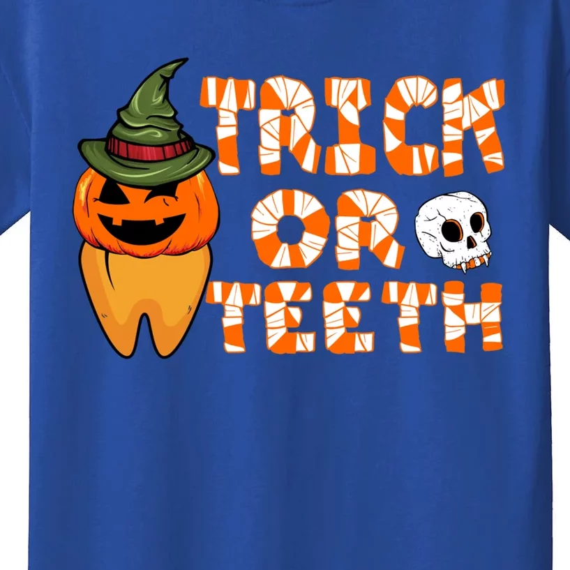 Trick Or Teeth Funny Dentist Halloween Dental Squad Gift Kids T-Shirt