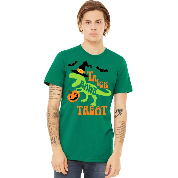 Trick Or Treat Saurus With Pumpkin Premium T-Shirt