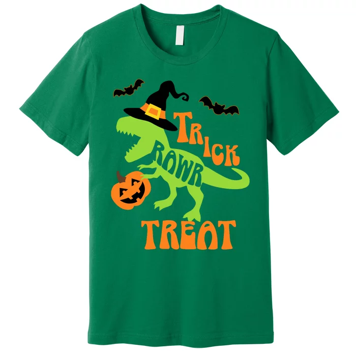 Trick Or Treat Saurus With Pumpkin Premium T-Shirt