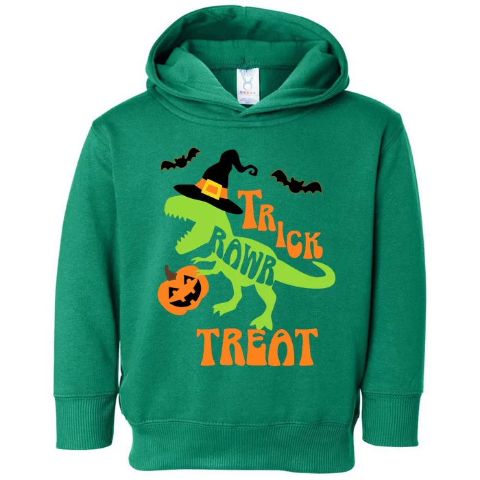 Trick Or Treat Saurus With Pumpkin Toddler Hoodie