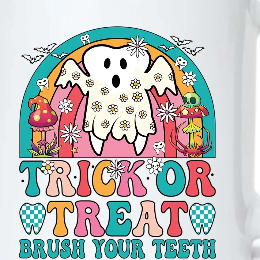 Trick Or Treat Brush Your Teeth Boo Ghost Halloween Dentist Gift Black Color Changing Mug