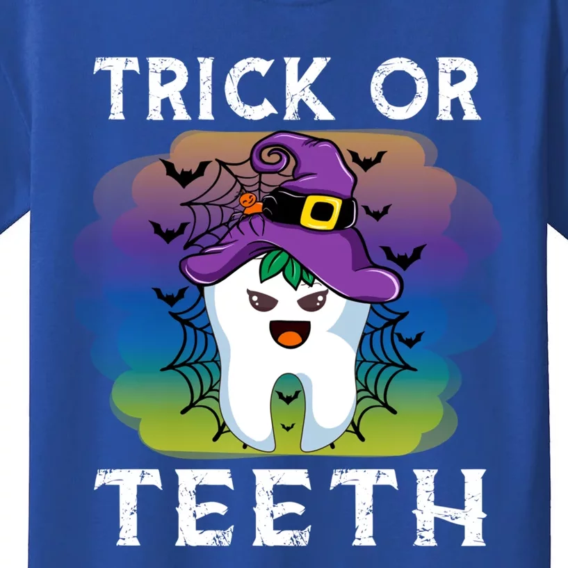 Trick Or Teeth Funny Dentist Halloween Dental Squad Gift Kids T-Shirt