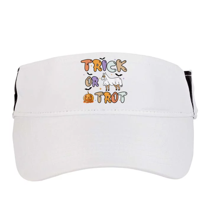 Trick Or Trot Funny Halloween Pumpkin And Cute Ghost Horse Adult Drive Performance Visor