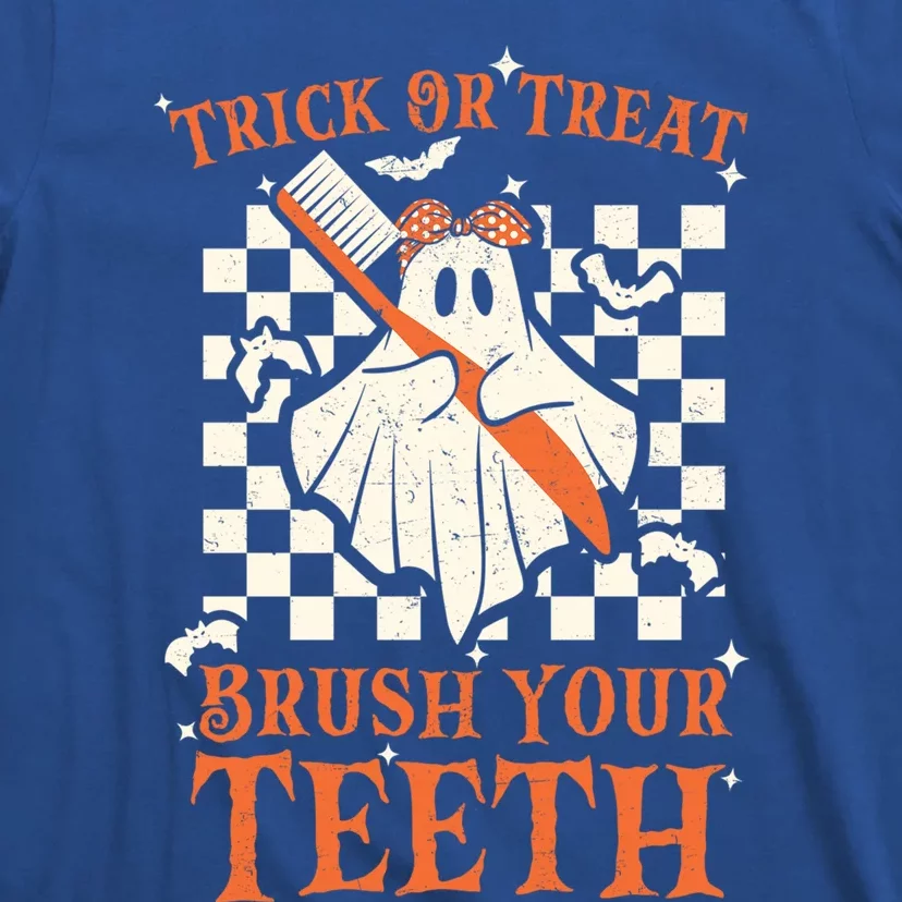 Trick Or Treat Brush Your Teeth Dentist Halloween Costume Funny Gift T-Shirt