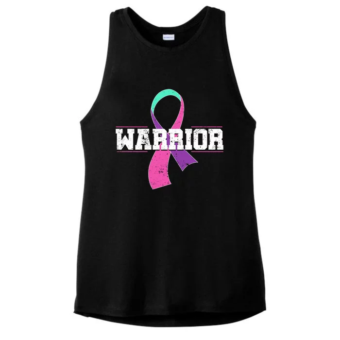 Thyroid Or Thyroid Awareness Or Thyroid Cancer Warrior Cute Ladies Tri-Blend Wicking Tank