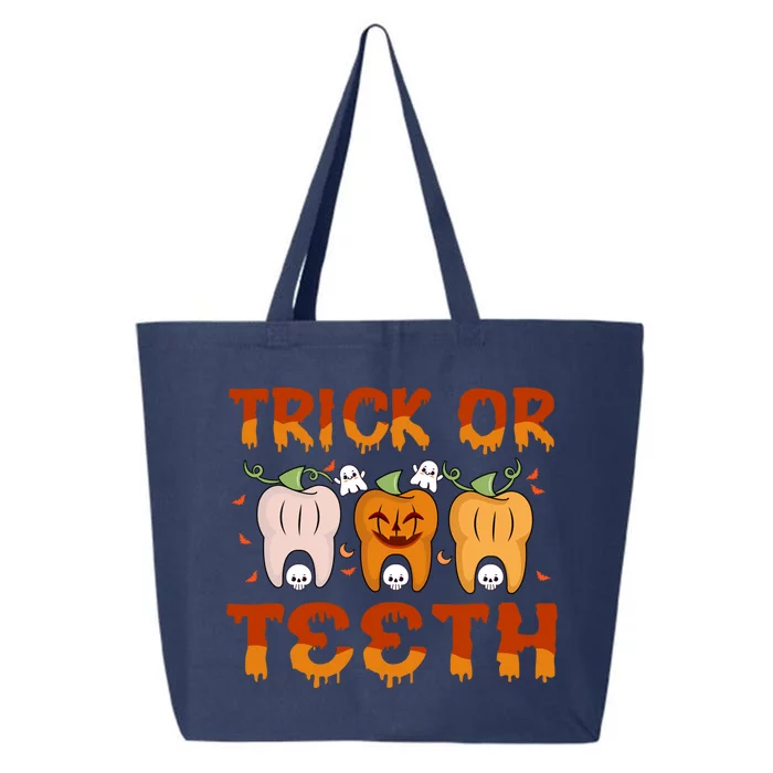 Trick Or Teeth Funny Dentist Halloween Dental Squad Cute Gift 25L Jumbo Tote