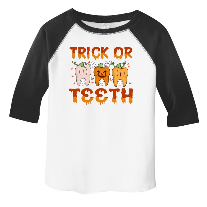 Trick Or Teeth Funny Dentist Halloween Dental Squad Cute Gift Toddler Fine Jersey T-Shirt