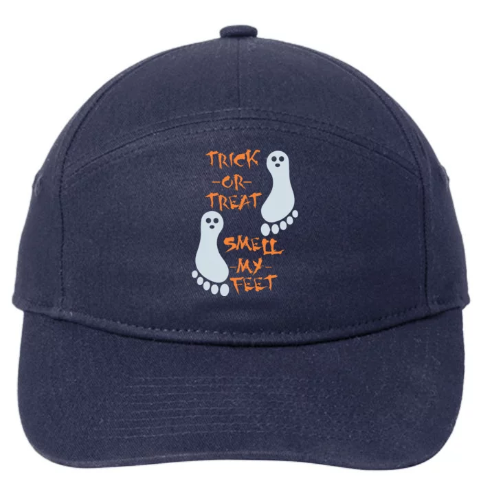 Trick Or Treat Smell My Feet Funny Halloween 7-Panel Snapback Hat