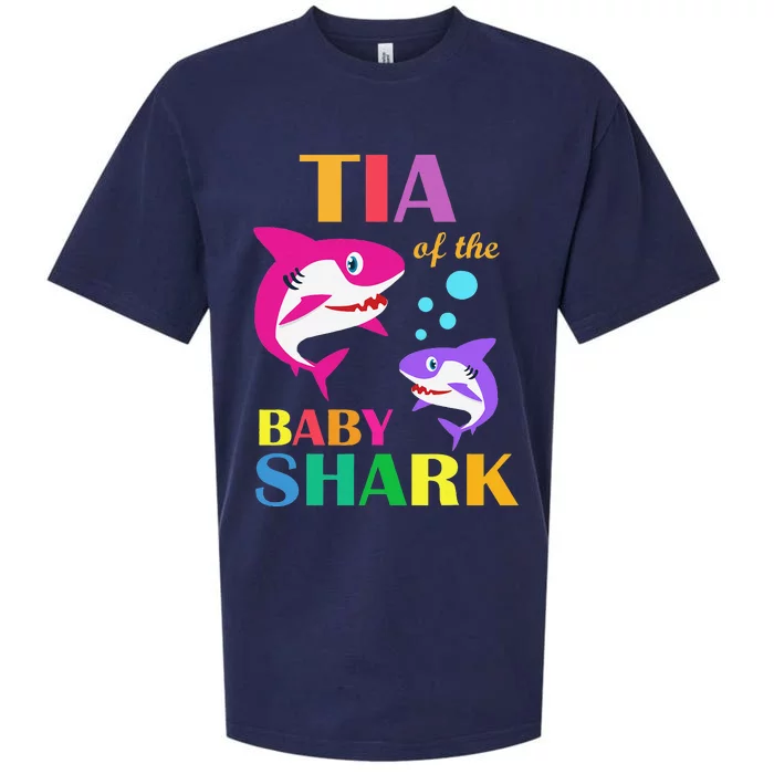 Tia Of The Baby Birthday Shark Tia Shark Mother's Day Sueded Cloud Jersey T-Shirt