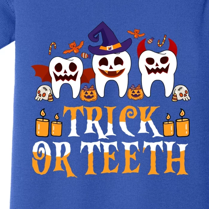 Trick Or Teeth Funny Dentist Halloween Dental Squad Funny Gift Baby Bodysuit