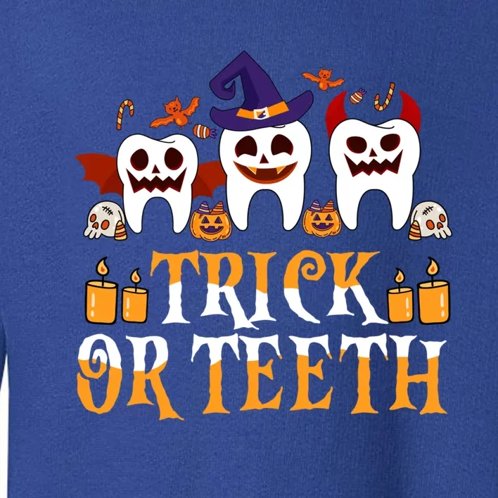 Trick Or Teeth Funny Dentist Halloween Dental Squad Funny Gift Toddler Sweatshirt