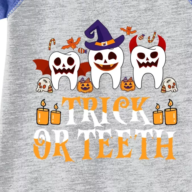 Trick Or Teeth Funny Dentist Halloween Dental Squad Funny Gift Infant Baby Jersey Bodysuit