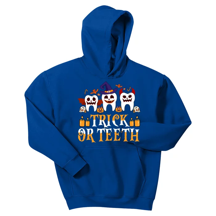 Trick Or Teeth Funny Dentist Halloween Dental Squad Funny Gift Kids Hoodie