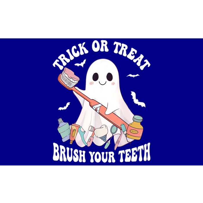 Trick Or Treat Brush Your Teeth Dentist Pun Halloween Dental Gift Bumper Sticker