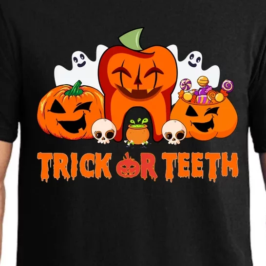 Trick Or Teeth Funny Dentist Halloween Dental Squad Great Gift Pajama Set