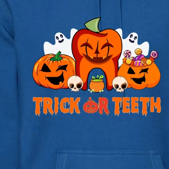 Trick Or Teeth Funny Dentist Halloween Dental Squad Great Gift Premium Hoodie