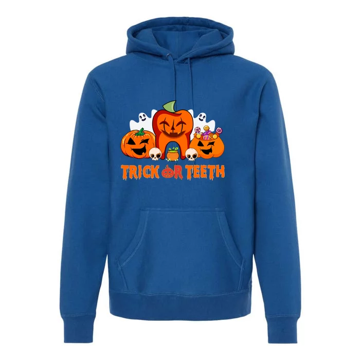 Trick Or Teeth Funny Dentist Halloween Dental Squad Great Gift Premium Hoodie