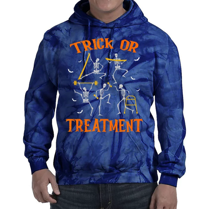 Trick Or Treatment Pt Physical Therapy Therapist Halloween Tie Dye Hoodie