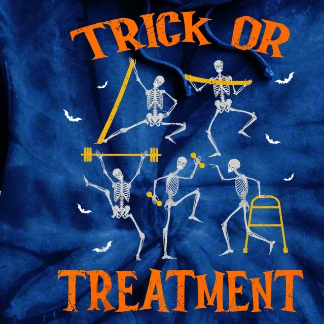 Trick Or Treatment Pt Physical Therapy Therapist Halloween Tie Dye Hoodie