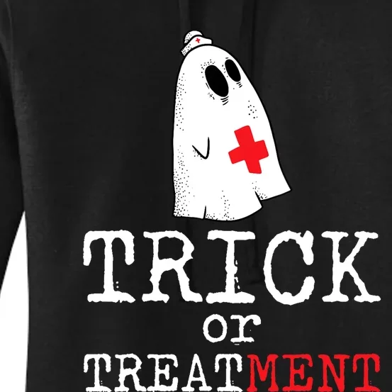 Trick Or Treatment Lazy DIY Halloween Costume RN Nurse Ghost Women's Pullover Hoodie