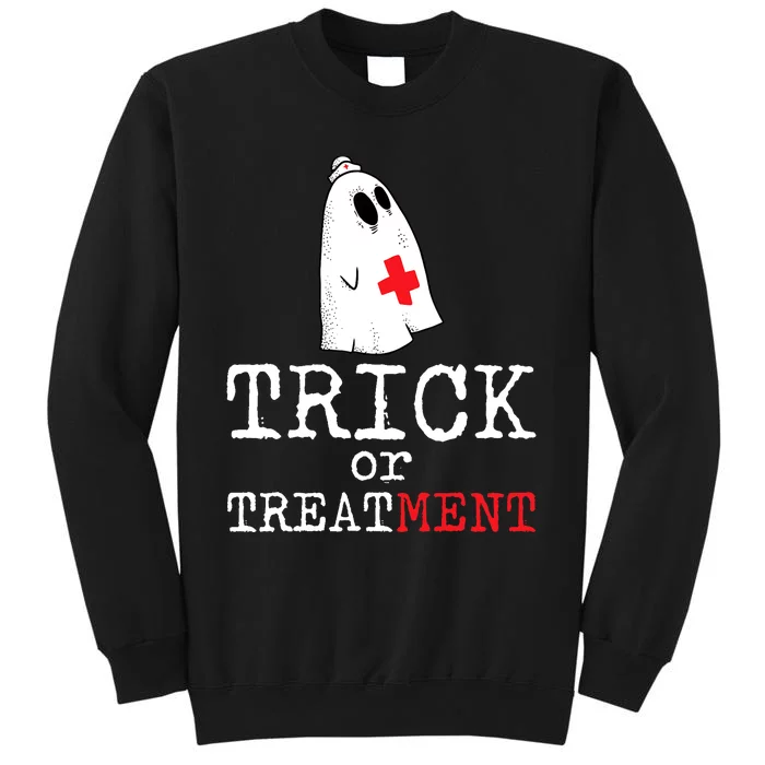 Trick Or Treatment Lazy DIY Halloween Costume RN Nurse Ghost Tall Sweatshirt