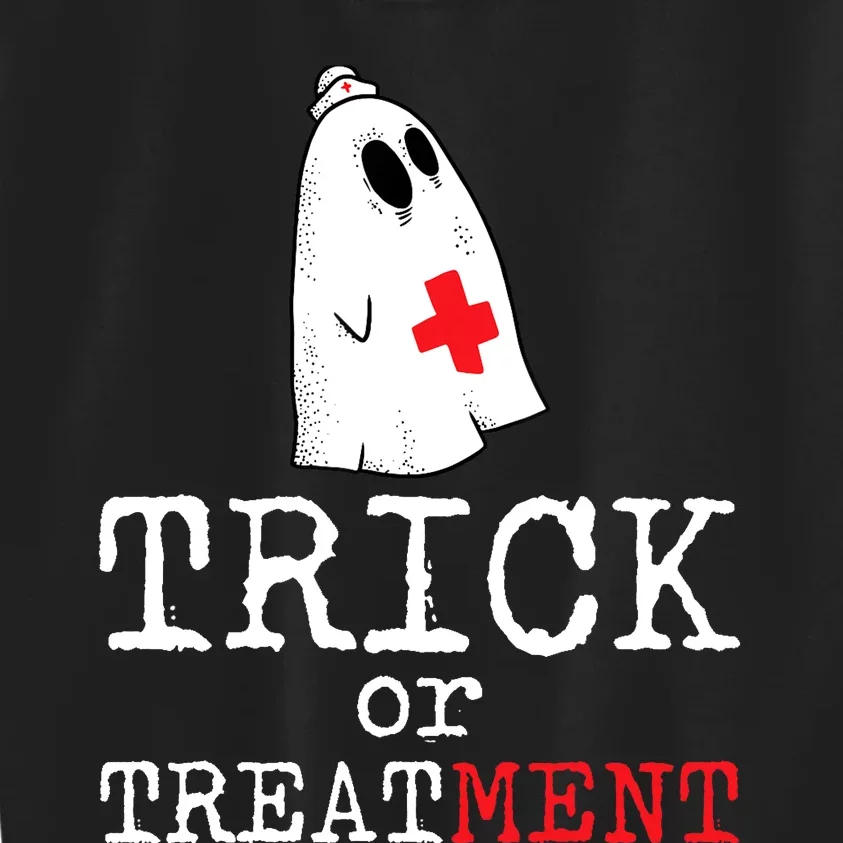 Trick Or Treatment Lazy DIY Halloween Costume RN Nurse Ghost Kids Sweatshirt