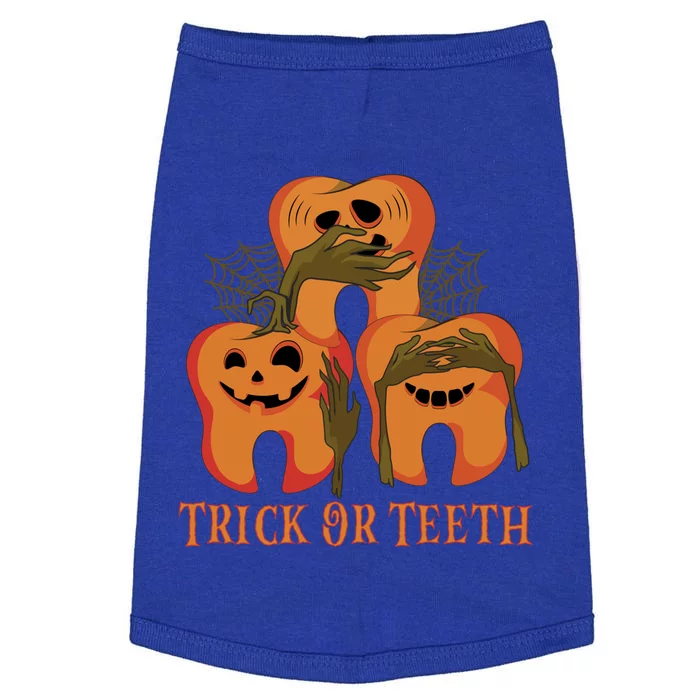 Trick Or Teeth Funny Dentist Halloween Dental Squad Funny Gift Doggie Tank