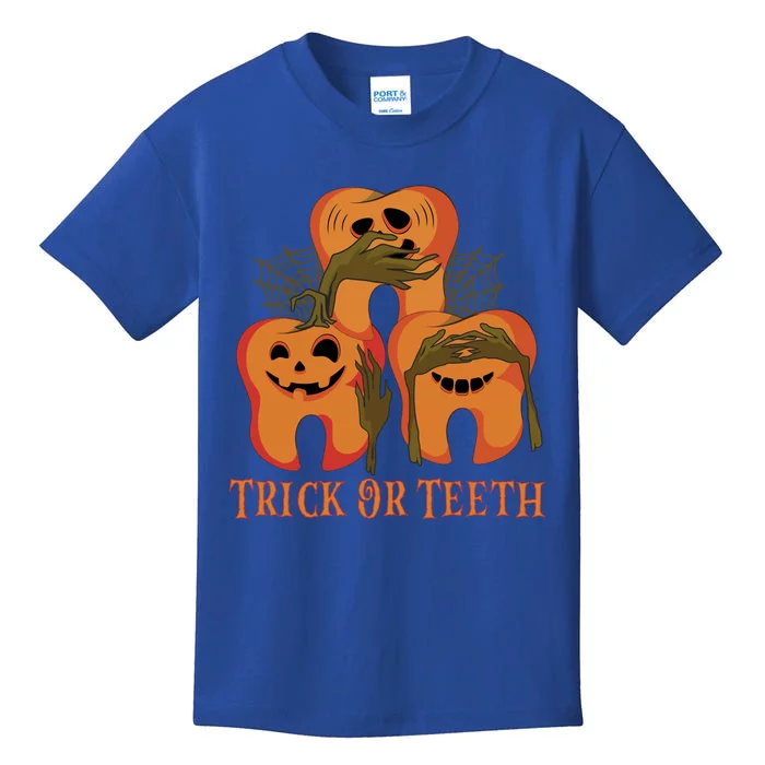 Trick Or Teeth Funny Dentist Halloween Dental Squad Funny Gift Kids T-Shirt