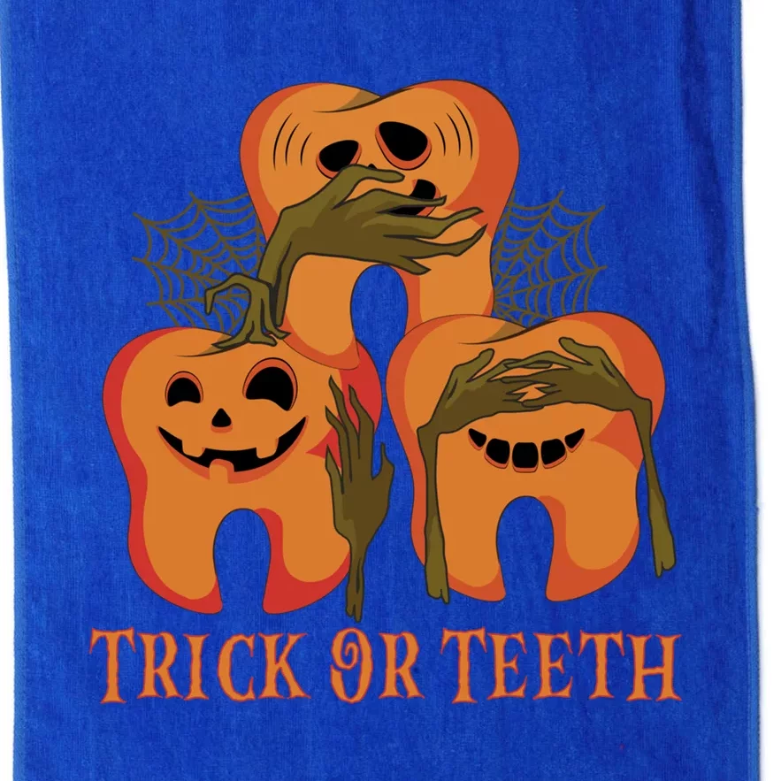 Trick Or Teeth Funny Dentist Halloween Dental Squad Funny Gift Platinum Collection Golf Towel