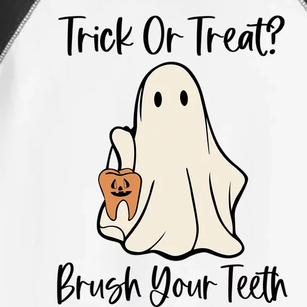 Trick Or Treat Brush Your Teeth Halloween Dentist Dental Gift Toddler Fine Jersey T-Shirt