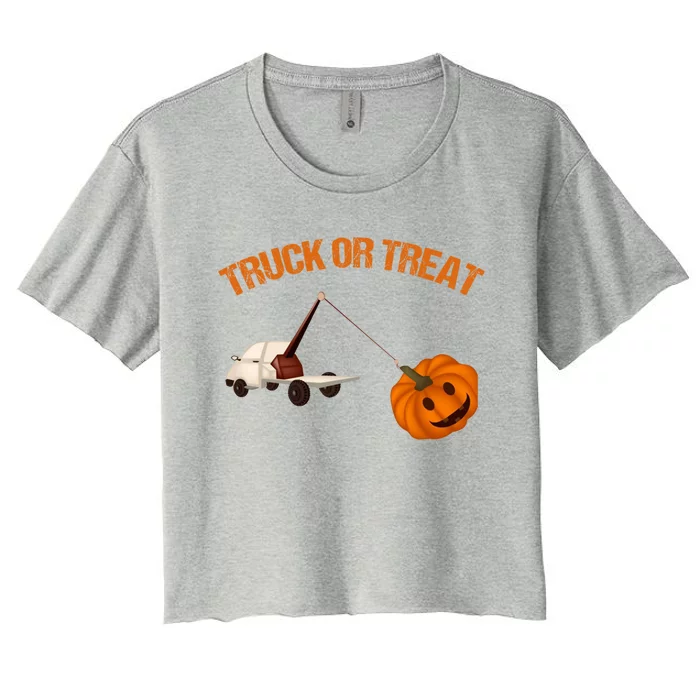 Truck Or Treat Halloween Funny Gift Women's Crop Top Tee