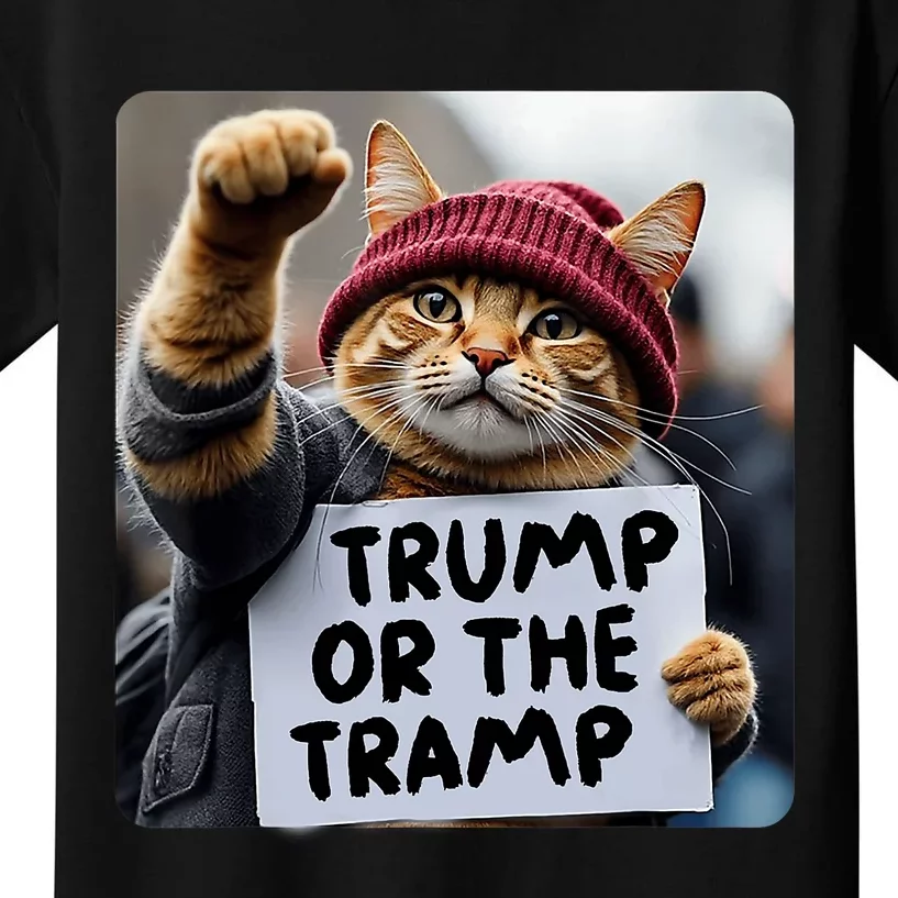 Trump Or The Tramp 2024 Funny Trump Cats Kids T-Shirt