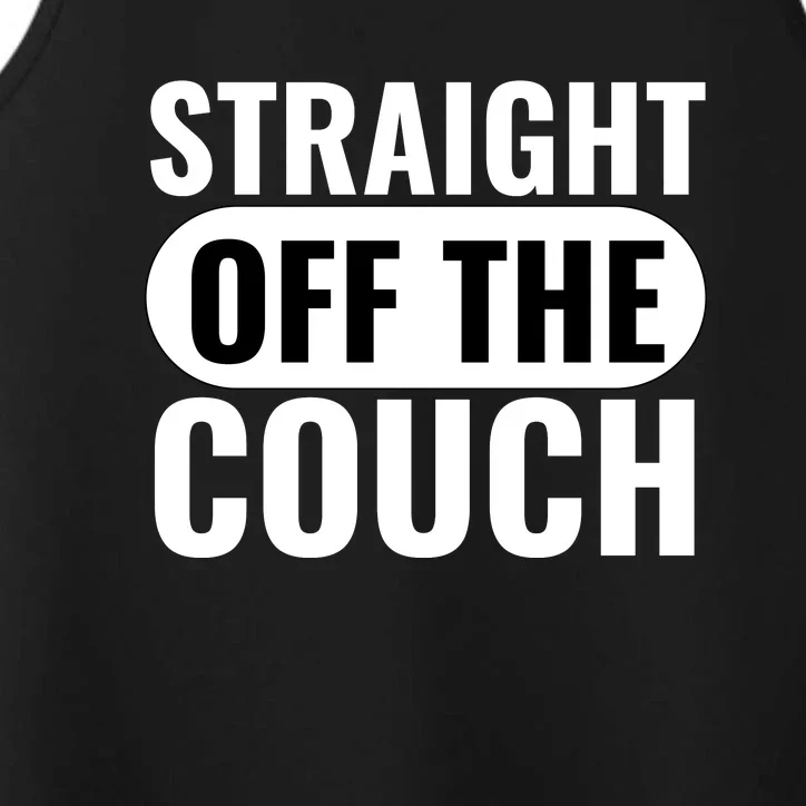 Traight Off The Couch Funny Football Offensive Lineman Performance Tank