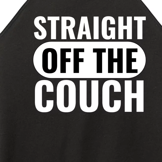 Traight Off The Couch Funny Football Offensive Lineman Women’s Perfect Tri Rocker Tank