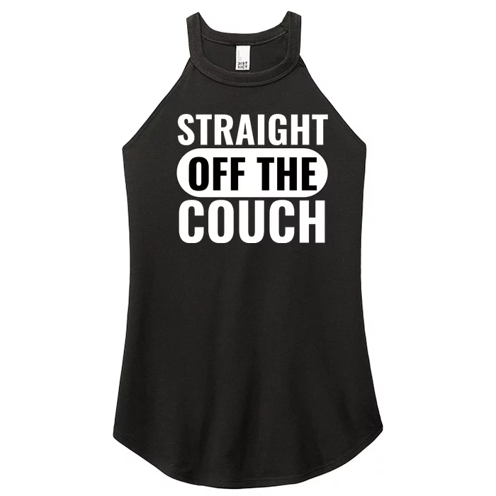 Traight Off The Couch Funny Football Offensive Lineman Women’s Perfect Tri Rocker Tank