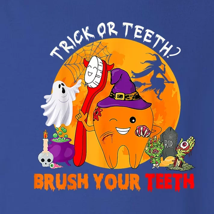 Trick Or Teeth Brush Your Teeth Halloween Tooth As Zombie Gift Toddler Long Sleeve Shirt