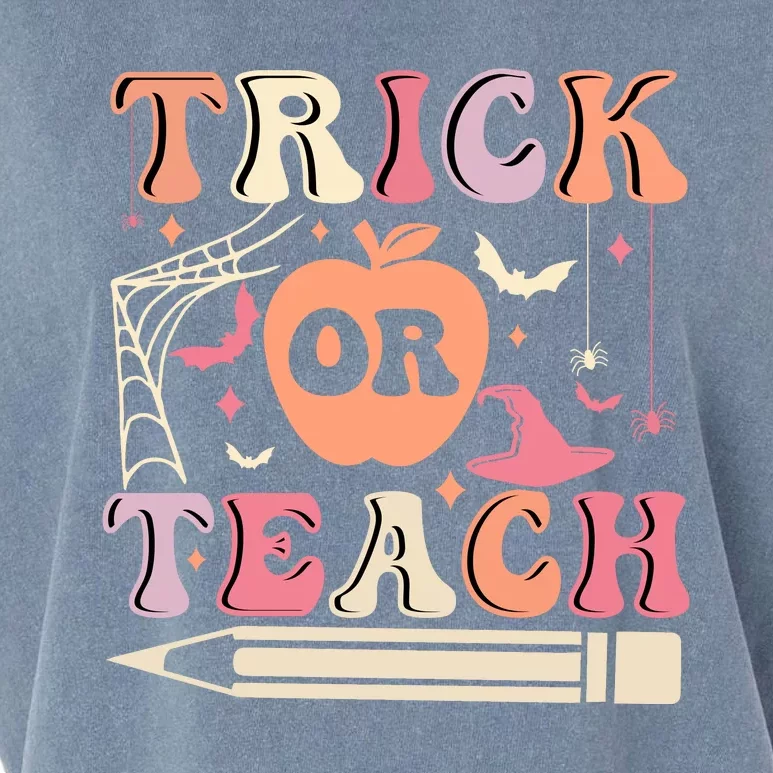 Trick Or Teach Funny Teacher Halloween Garment-Dyed Women's Muscle Tee