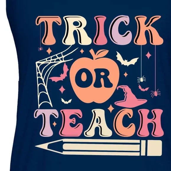 Trick Or Teach Funny Teacher Halloween Ladies Essential Flowy Tank