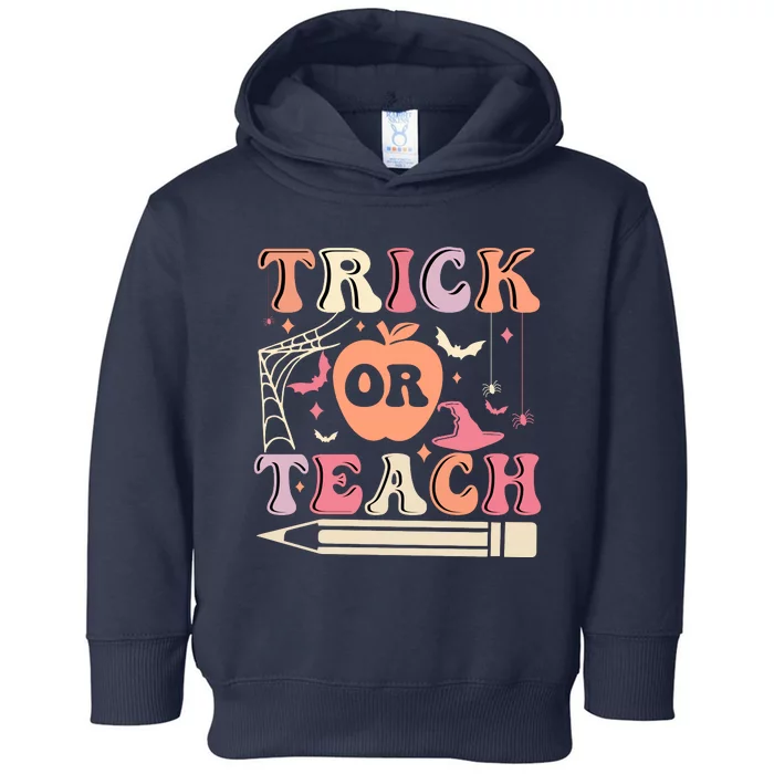 Trick Or Teach Funny Teacher Halloween Toddler Hoodie