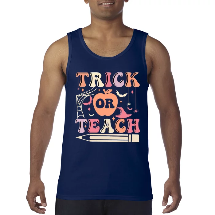 Trick Or Teach Funny Teacher Halloween Tank Top