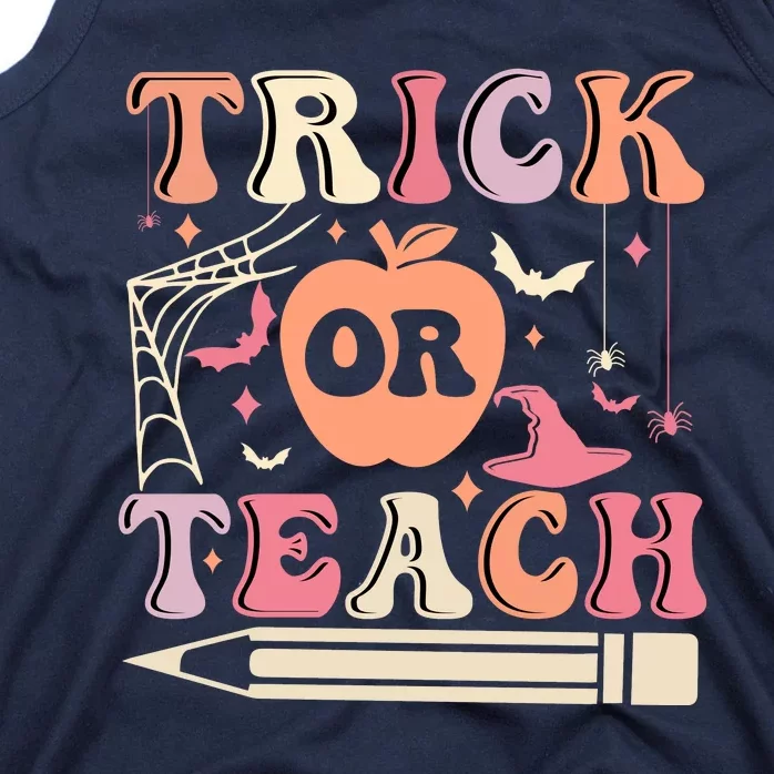 Trick Or Teach Funny Teacher Halloween Tank Top