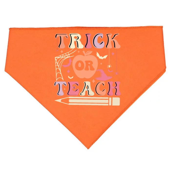 Trick Or Teach Funny Teacher Halloween USA-Made Doggie Bandana