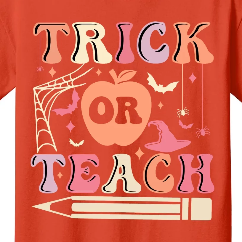 Trick Or Teach Funny Teacher Halloween Kids T-Shirt