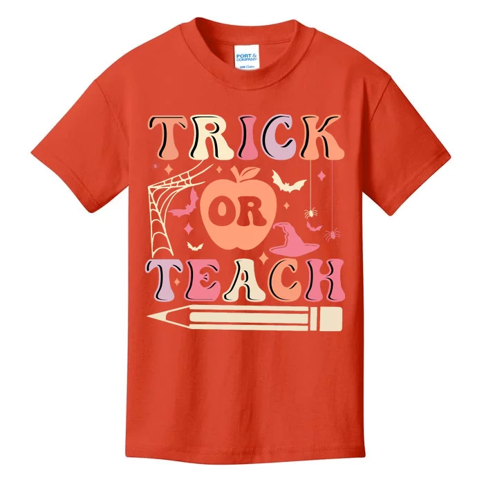 Trick Or Teach Funny Teacher Halloween Kids T-Shirt