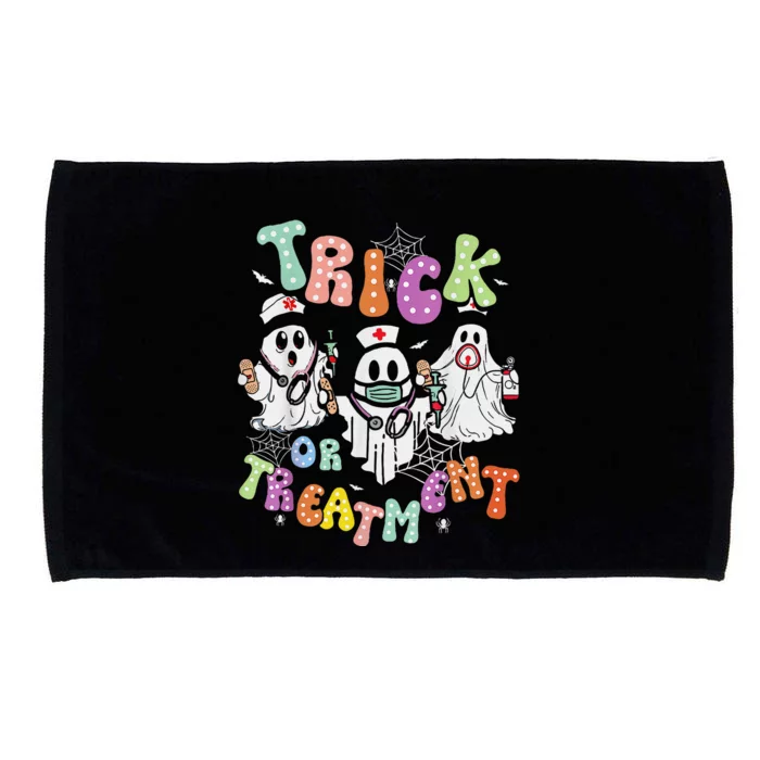 Trick Or Treatment Cute Ghost Paramedic Halloween Nurse Microfiber Hand Towel