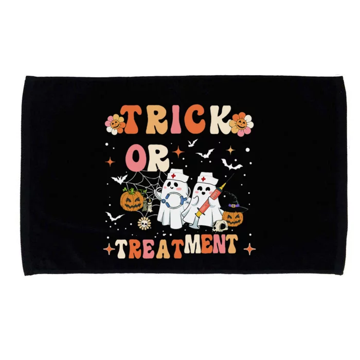 Trick Or Treatment Cute Ghost Paramedic Halloween Nurse Microfiber Hand Towel