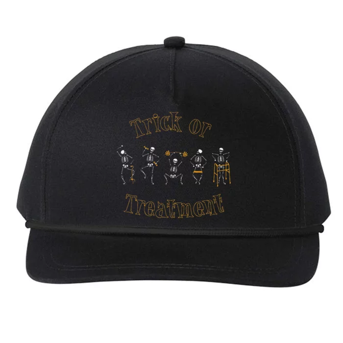 Trick Or Treatment Physical Therapy Skeleton Halloween Pt Snapback Five-Panel Rope Hat